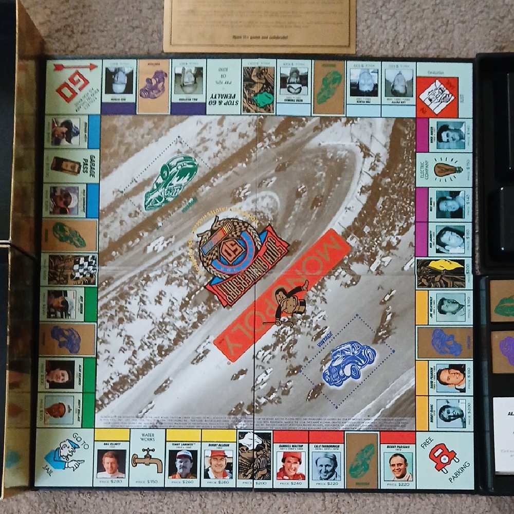 Monopoly Vintage Racing Board Game with Multicolor Design